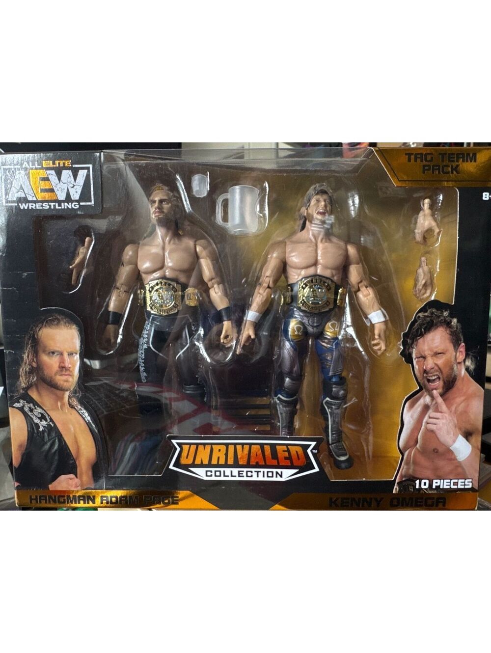 Jazwares AEW KENNY OMEGA & HANGMAN ADAM PAGE Tag Champs Amazon Exclusive